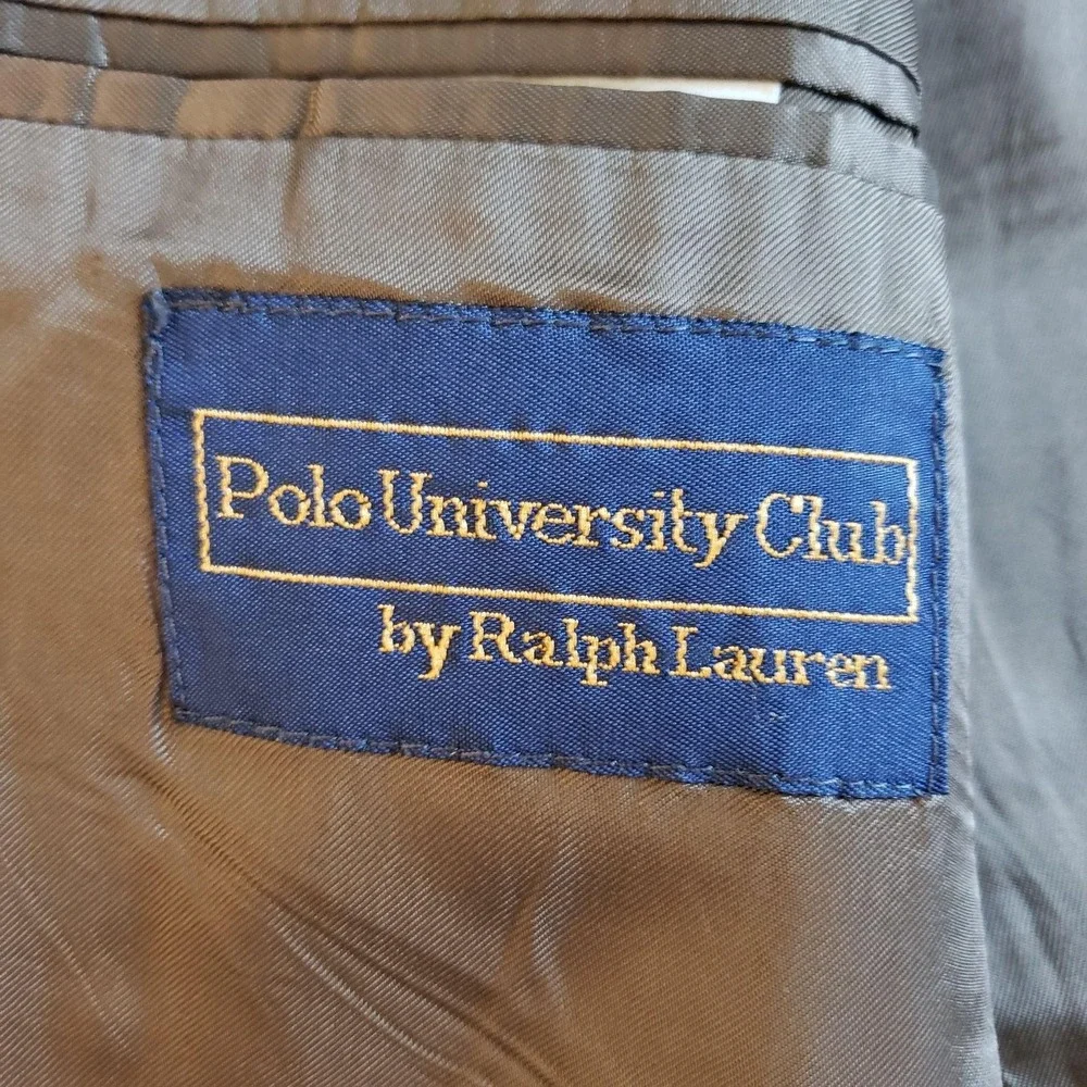 Vintage Polo University Club Ralph Lauren Jacket Mens 44 Brown Check Blazer